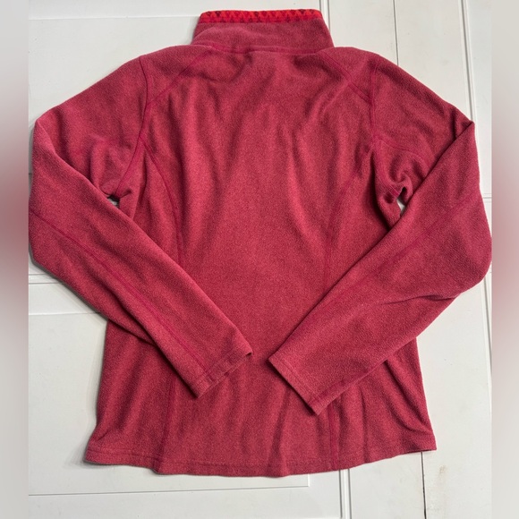 The North Face Quarter Zip Fleece Pullover Maroon Aztec Trim Size XS - Picture 6 of 6